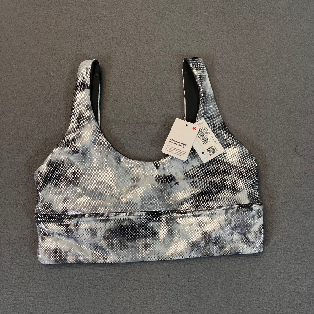 Lululemon Reversible Align Bra Shine Starlight Graphite Grey A/B Cup Womens Sz 8
